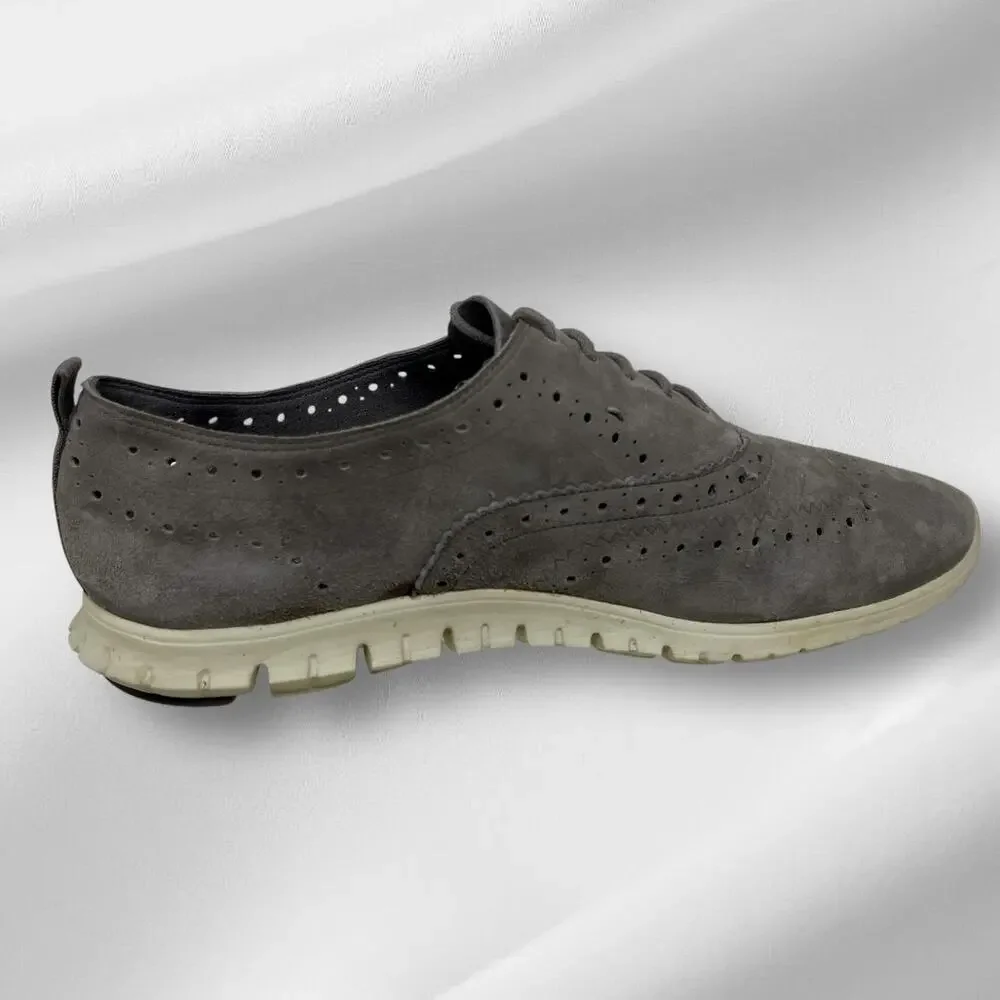 Cole‎ Hahn Zero Grand Oxford Shoes Suede Leather Womens 9 Gray